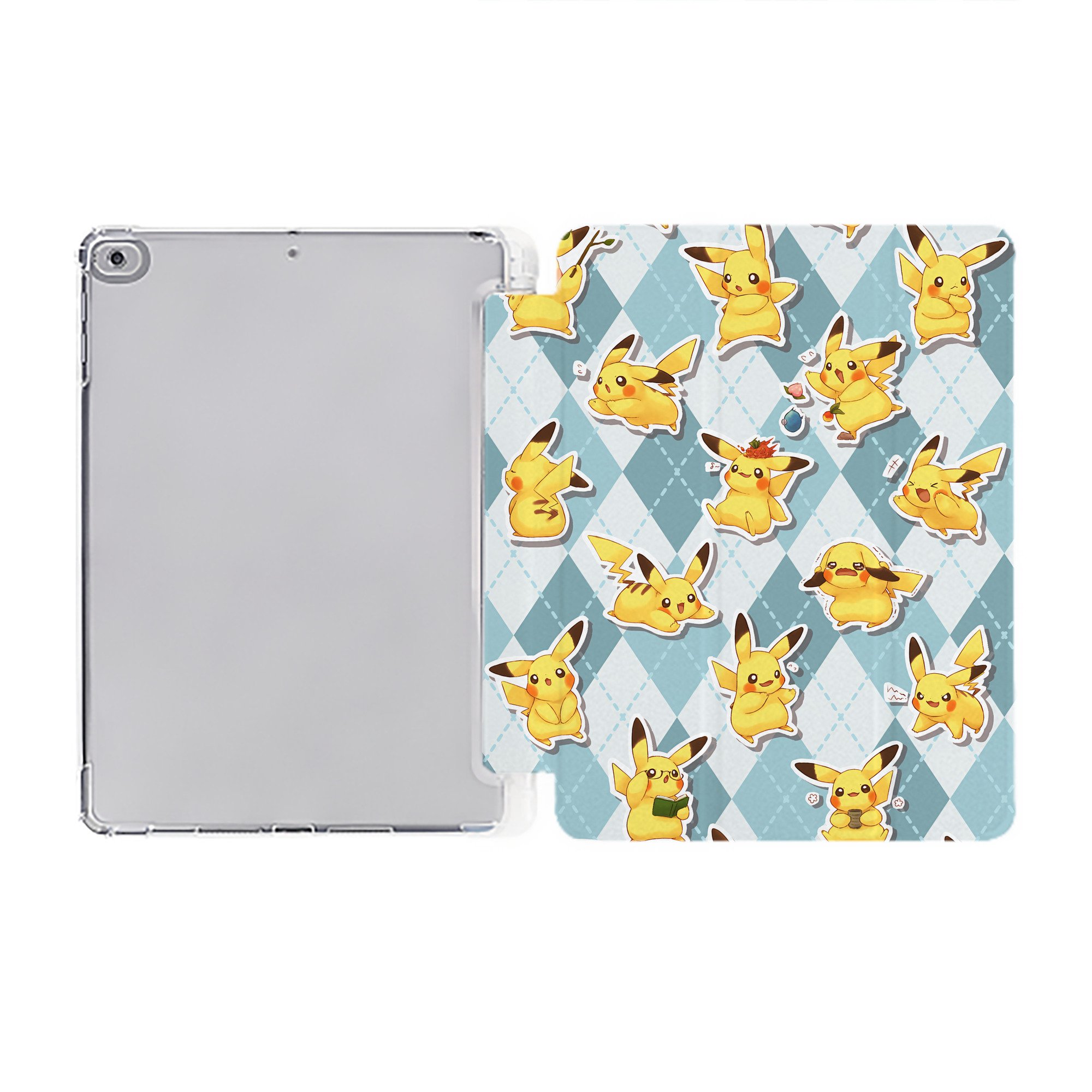 （画像用） ポケットモンスター Pokémon IPad ケース ペン収納付き 三つ折りスタンド PUレザー×シリコン 対応機種9.5/10.5/10.9インチ